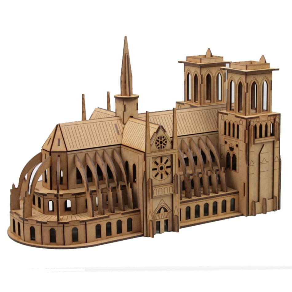 Notre Dame Cathedral 3D Puzzle Laser Cut Vector File