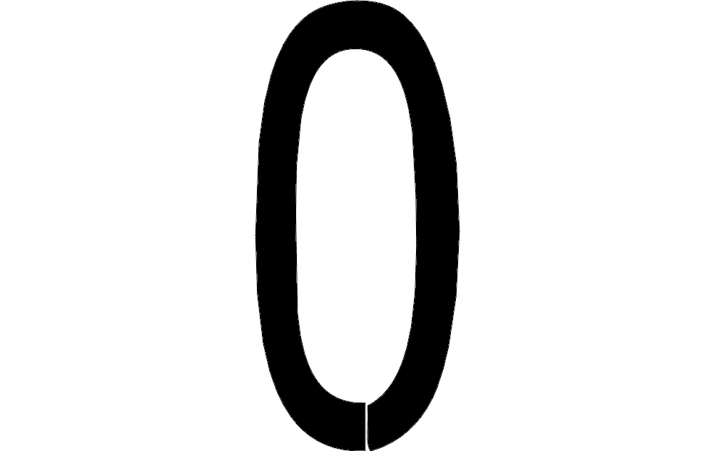 Number 0 Stencil Vector File for Laser Cutting DXF