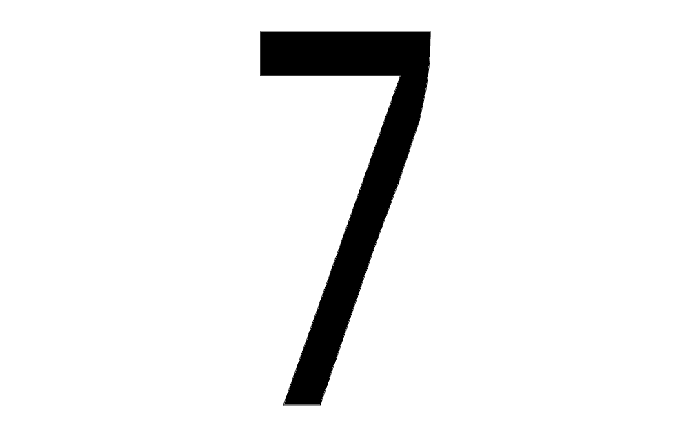 Number 7 Vector Template for Laser Cutting (DXF File)