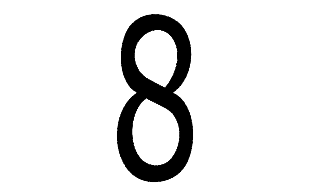 Number 8 Stencil Design Vector File for Laser Cutting