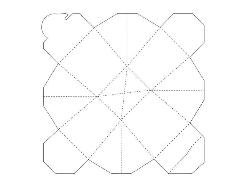 Octagonal Gift Box Template DXF Vector File