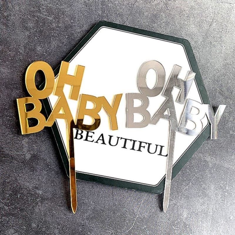 Oh Baby Cake Topper Vector Design for Laser Cutting (SVG, DXF)