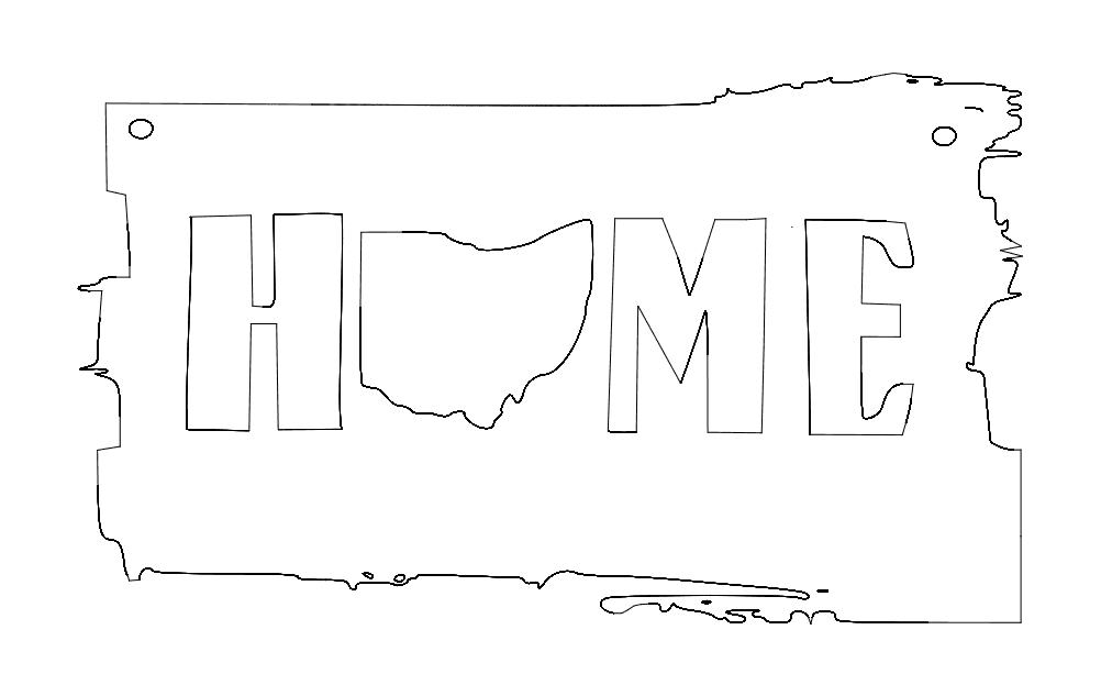 Ohio Home State Sign Vector Design DXF File