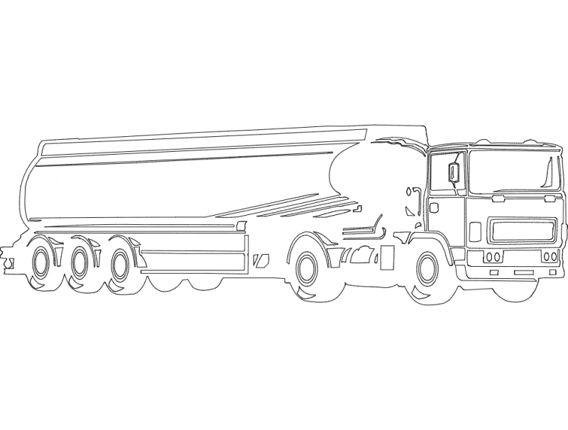 Oil Tanker Truck Vector File for Laser Cutting DXF