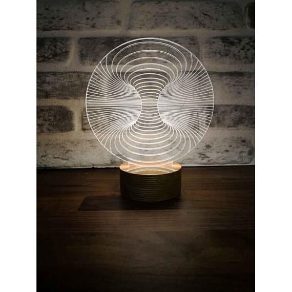 Optical Illusion Vortex LED Lamp Vector Design DXF File