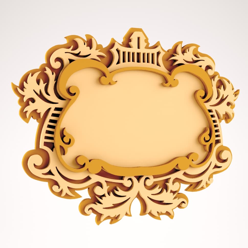 Ornate Baroque Style Decorative Frame Vector File (DXF)