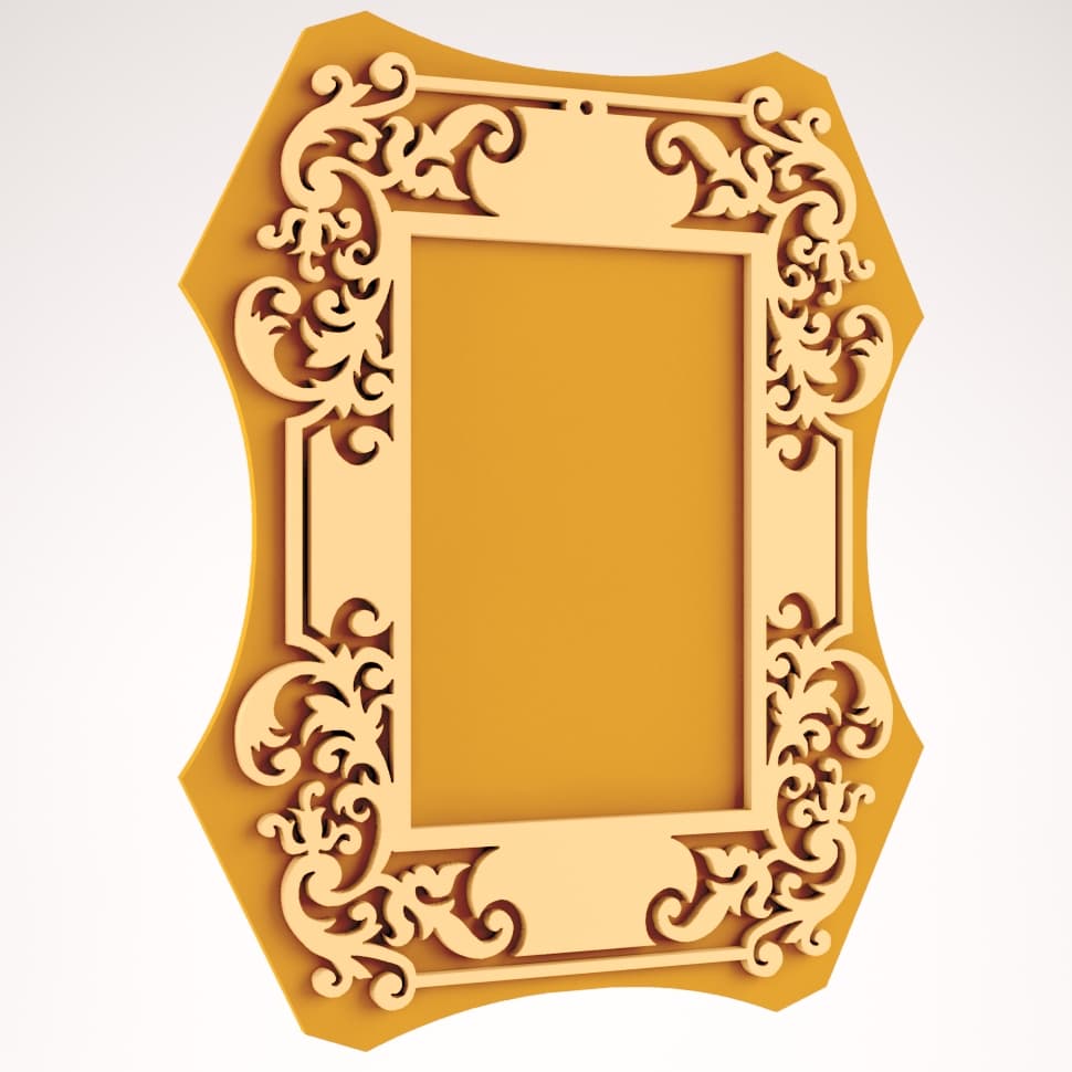 Ornate Baroque Style Picture Frame Vector File for Laser Cutting