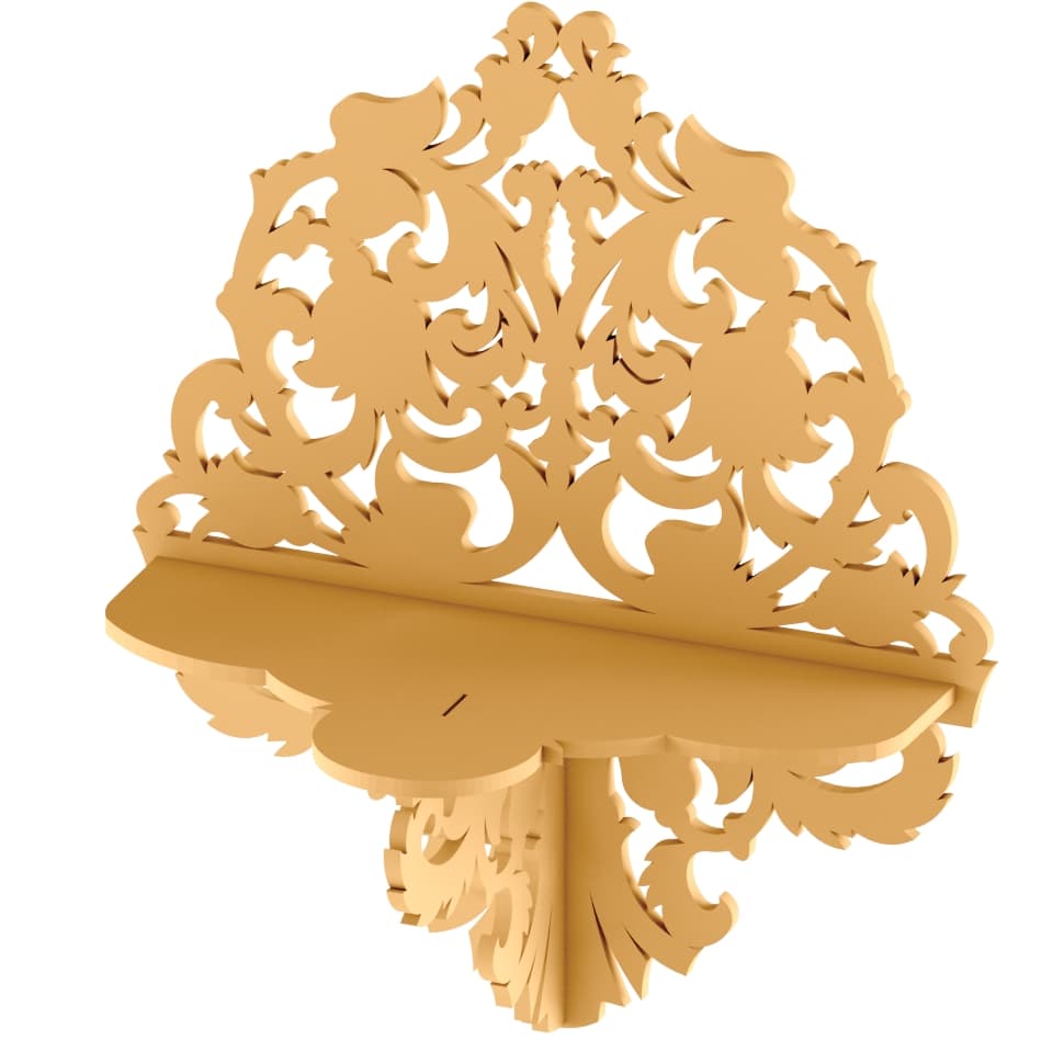 Ornate Baroque Wall Shelf Laser Cut Vector DXF File