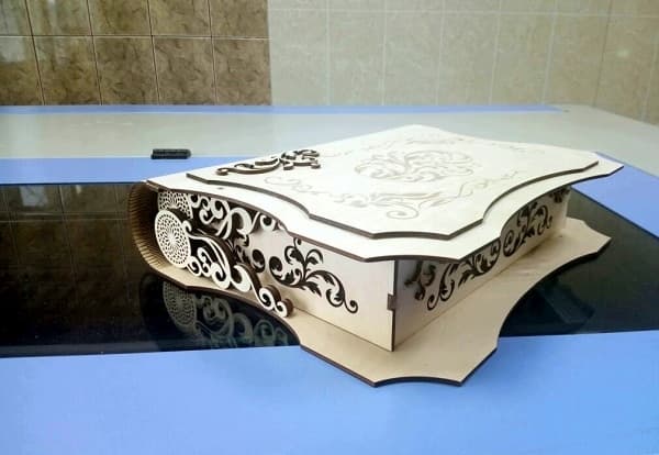 Ornate Book-Shaped Storage Box Laser Cut Vector Files