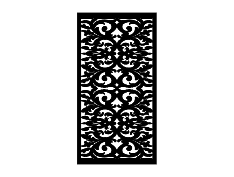 Ornate Damask Pattern Decorative Panel Vector DXF File