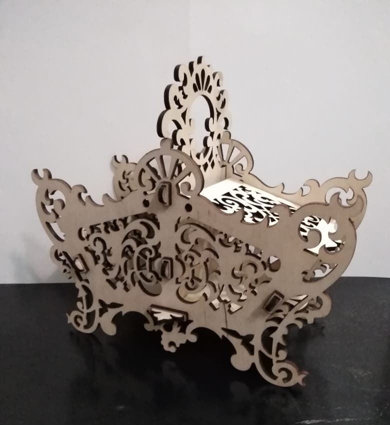 Ornate Decorative Basket Laser Cut Vector File