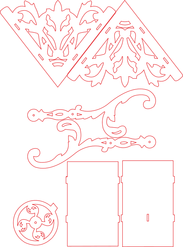 Ornate Decorative Carriage 3D Puzzle Laser Cut Vector File