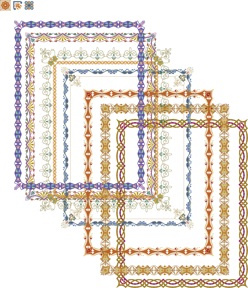 Ornate Decorative Frame Borders Collection Vector File