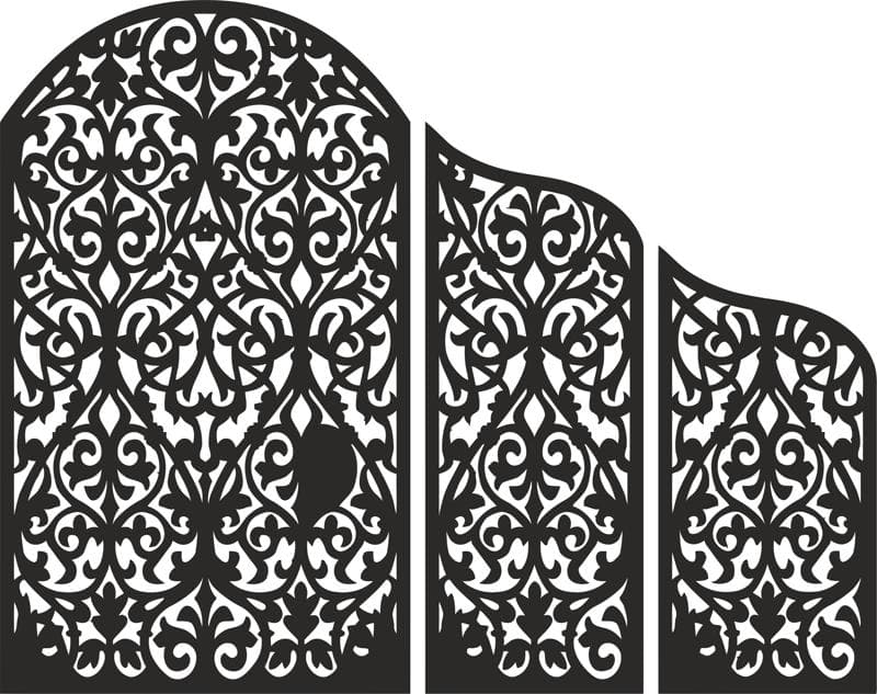 Ornate Decorative Room Divider Panel Vector Design