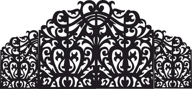 Ornate Decorative Screen Panel Vector for Laser Cutting