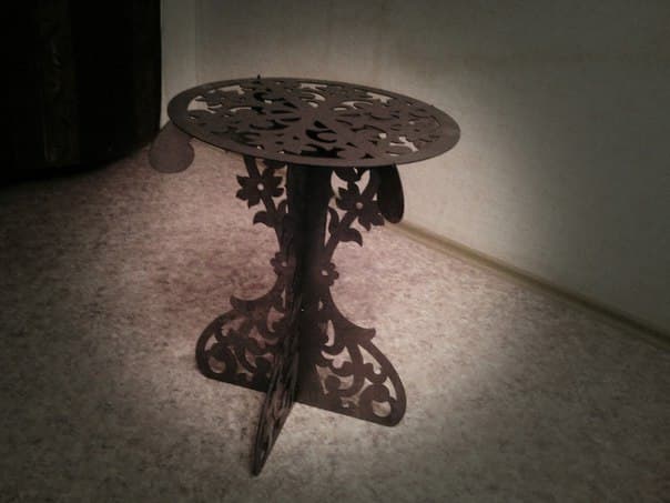 Ornate Decorative Side Table Laser Cut File DXF