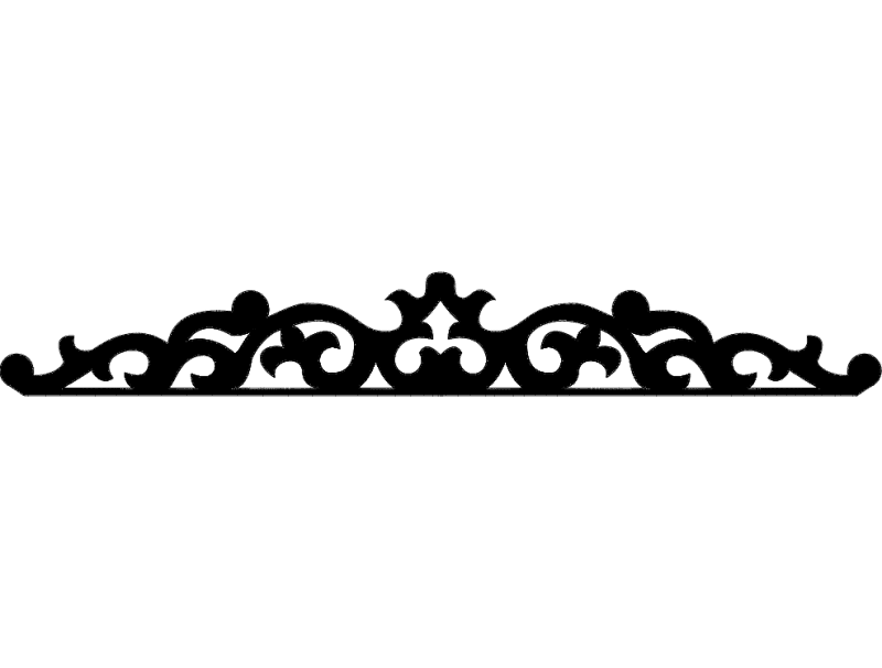 Ornate Decorative Swag Scrollwork Vector DXF File