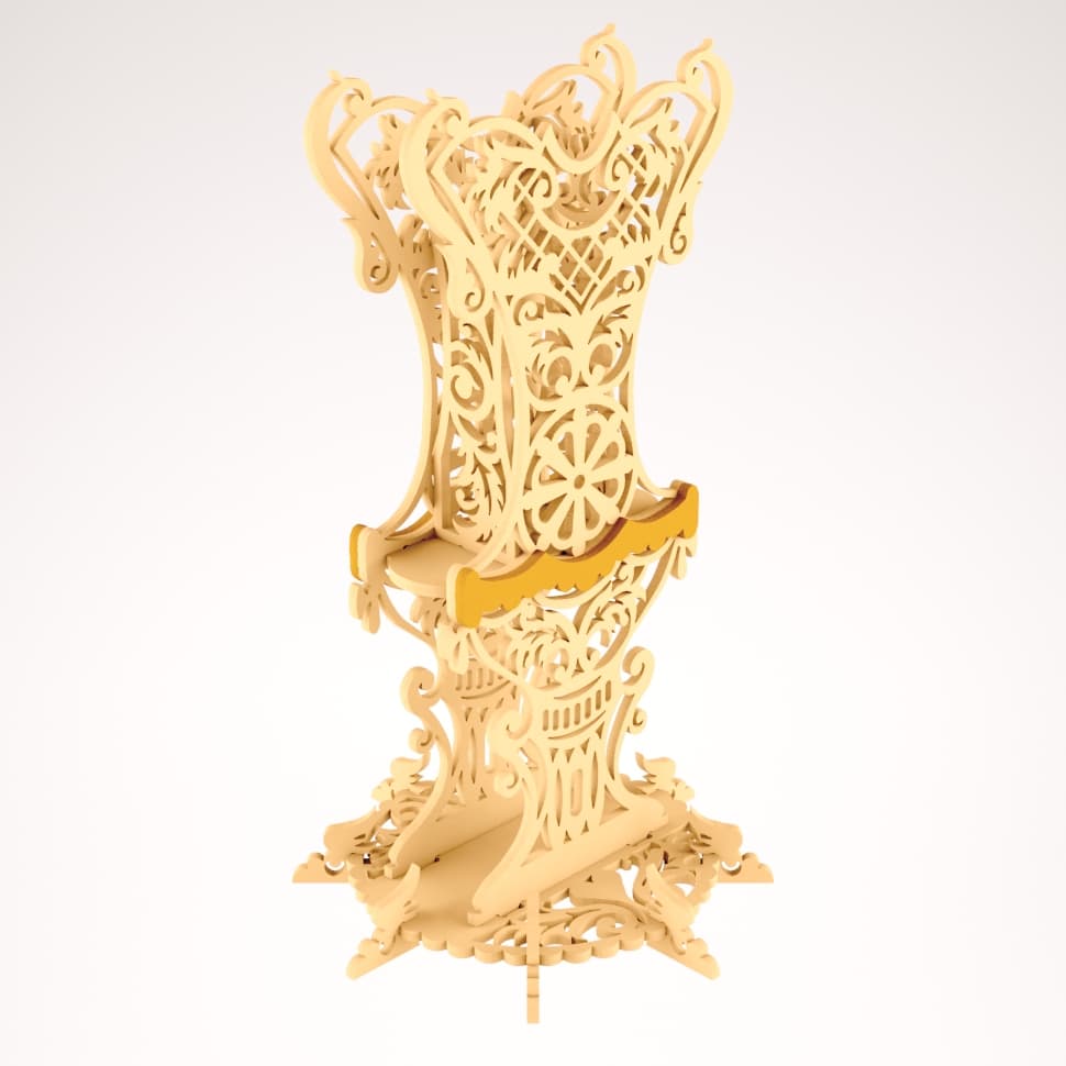 Ornate Decorative Vase 3D Puzzle Laser Cut Vector DXF File