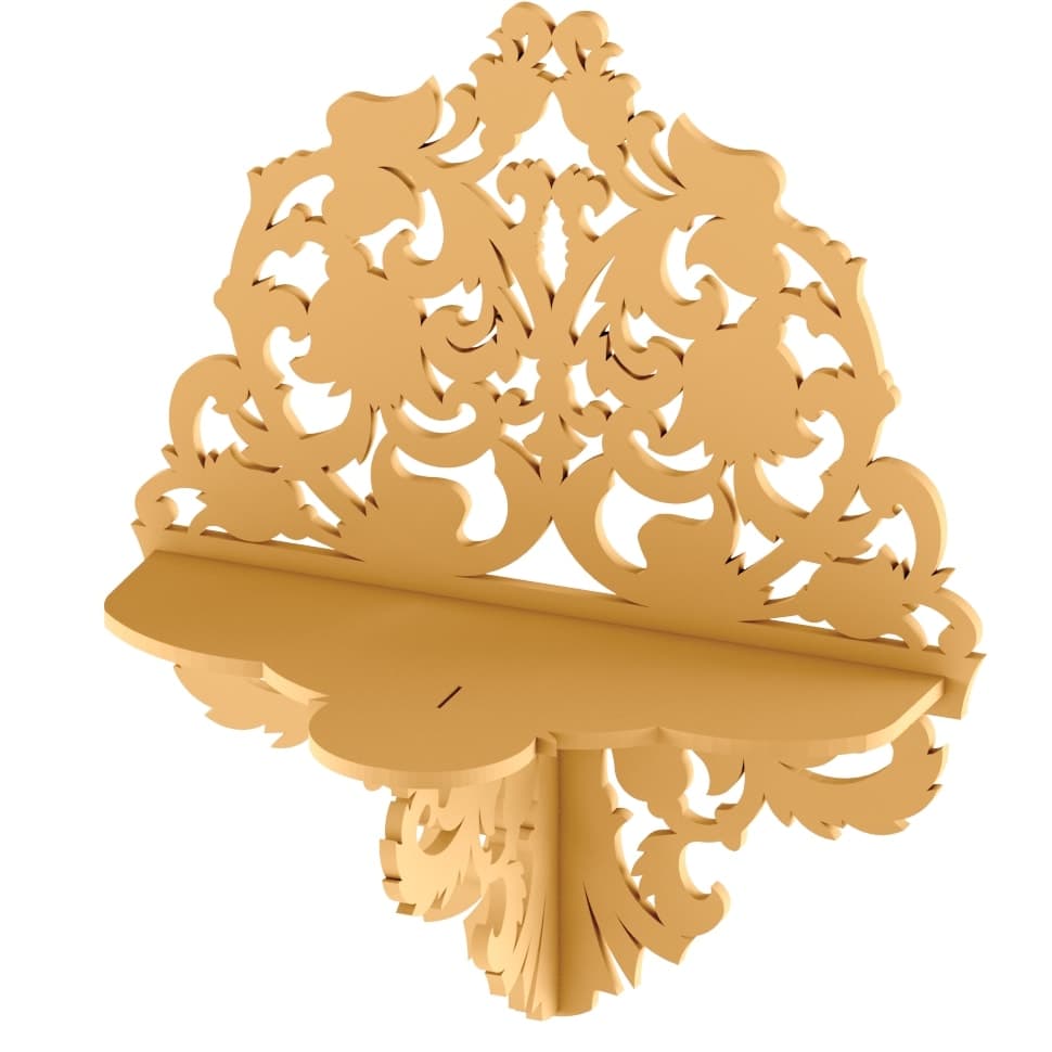 Ornate Decorative Wall Shelf Laser Cut File DXF