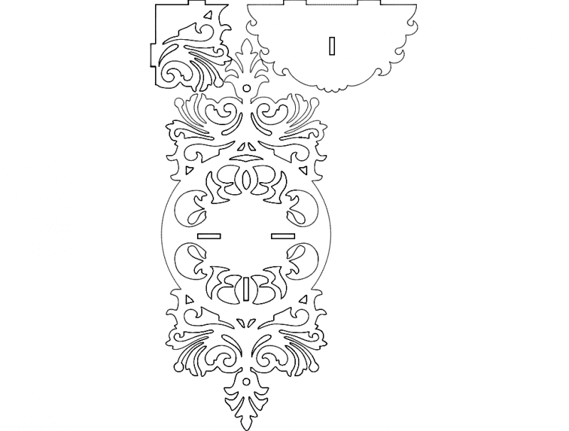 Ornate Decorative Wall Shelf Vector DXF for Laser Cutting
