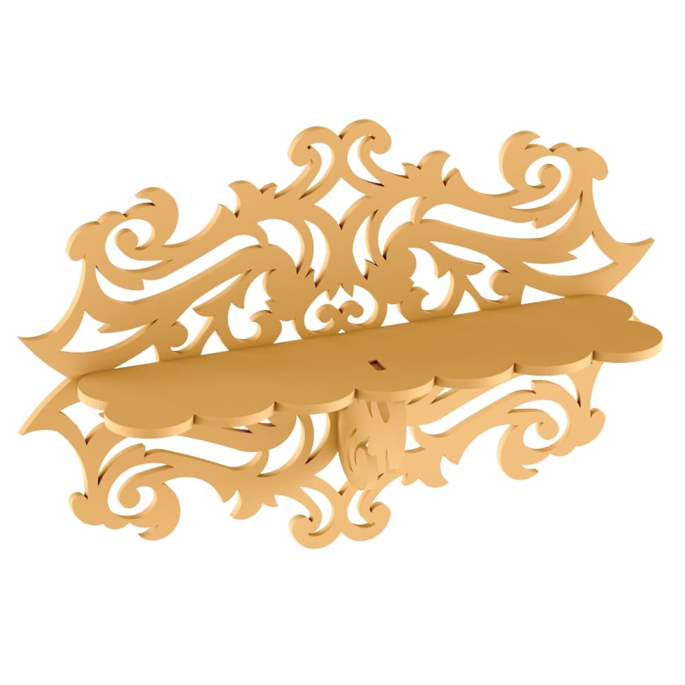 Ornate Decorative Wall Shelf Vector File for Laser Cutting