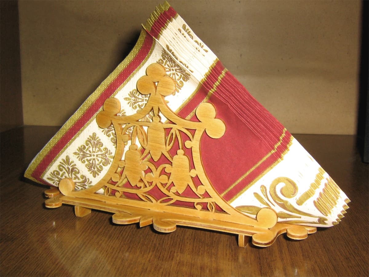 Ornate Decorative Wooden Napkin Holder Laser Cut Vector File