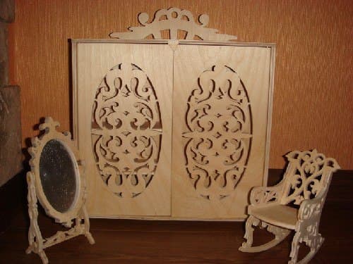 Ornate Dollhouse Furniture 3D Puzzle Vector Laser Cut File