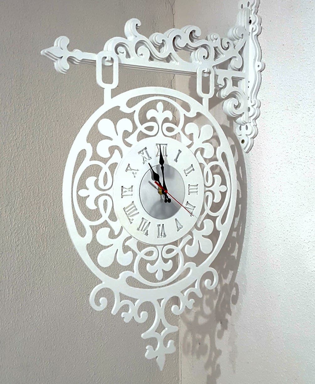 Ornate Double-Sided Wall Clock Vector File for Laser Cutting