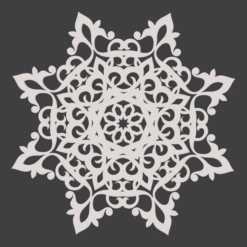 Ornate Floral Mandala Laser Cut Vector DXF File
