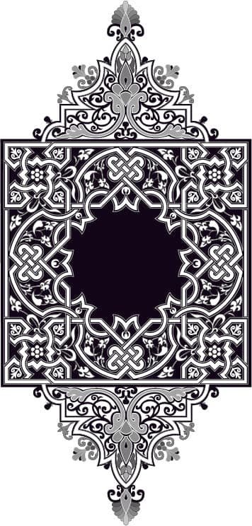 Ornate Islamic Art Pattern Vector for Laser Cutting