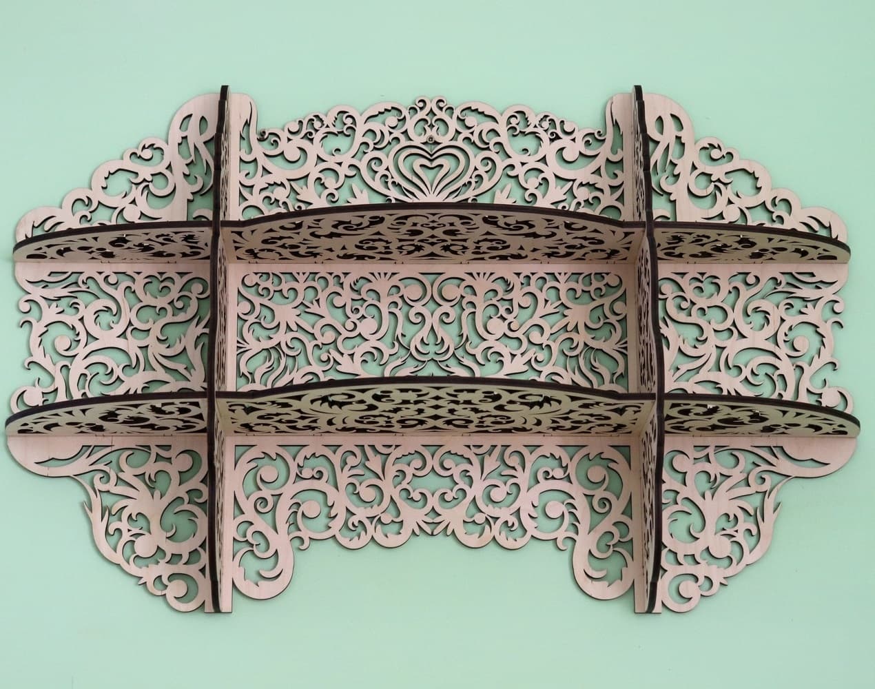 Ornate Laser Cut Wall Shelf SVG Vector Design