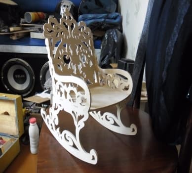 Ornate Miniature Rocking Chair 3D Puzzle Laser Cut File