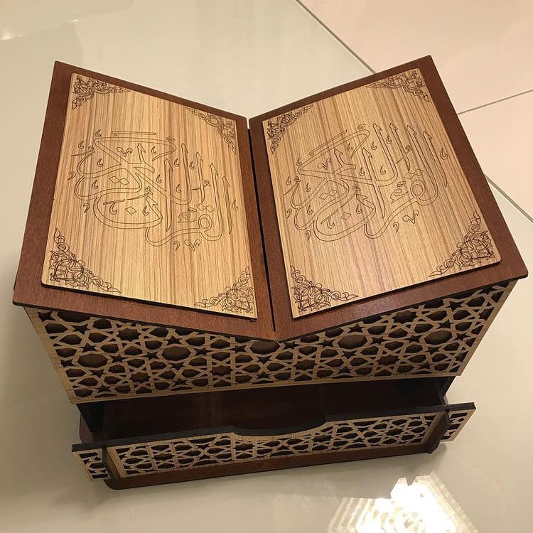 Ornate Quran Box with Rehal Stand Laser Cut Vector DXF File