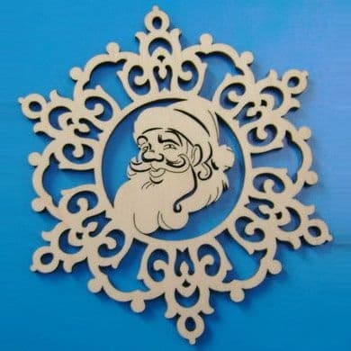 Archivo Vectorial de Adorno Navideño de Santa Claus en Copo de Nieve
