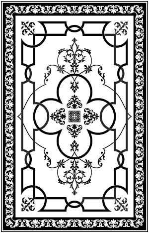 Ornate Victorian Rectangular Decorative Panel Vector DXF
