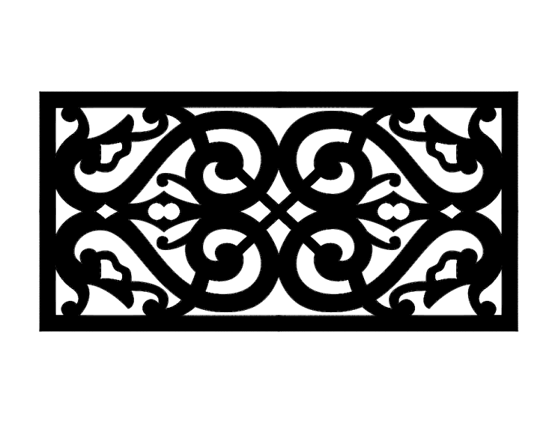 Ornate Vintage Decorative Panel DXF Vector Design