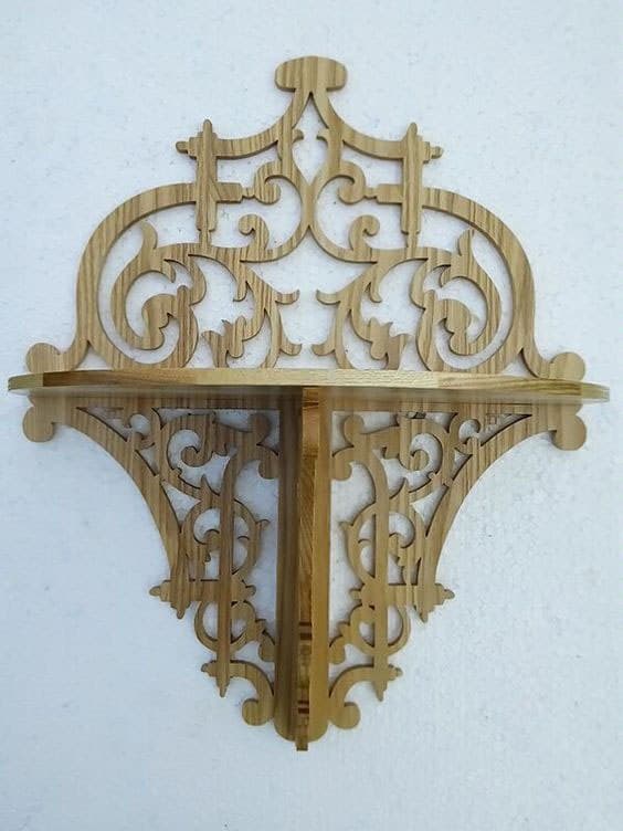 Ornate Wall Shelf Laser Cut Vector Plan