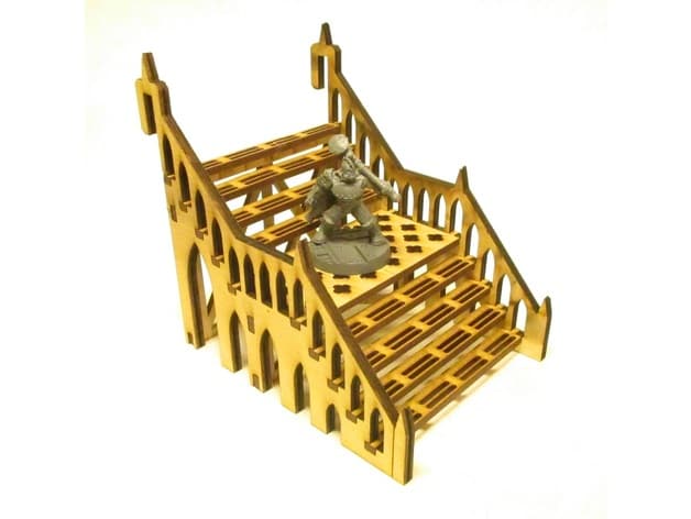 Ornate Wooden Staircase 3D Puzzle Vector
