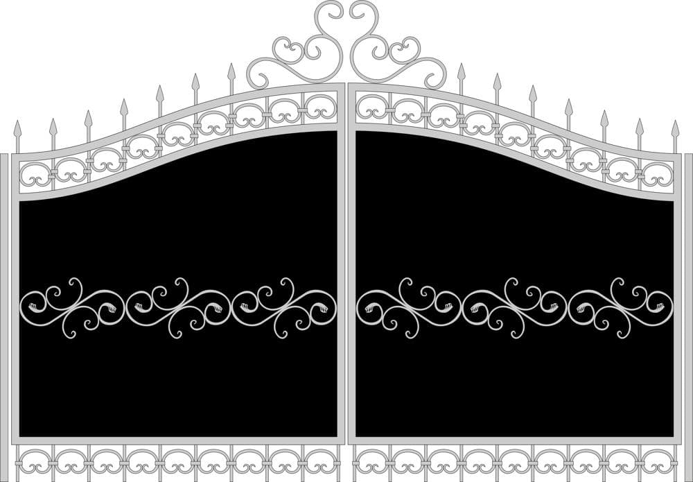 Ornate Wrought Iron Gate CNC Laser Cut Vector Design DXF CDR