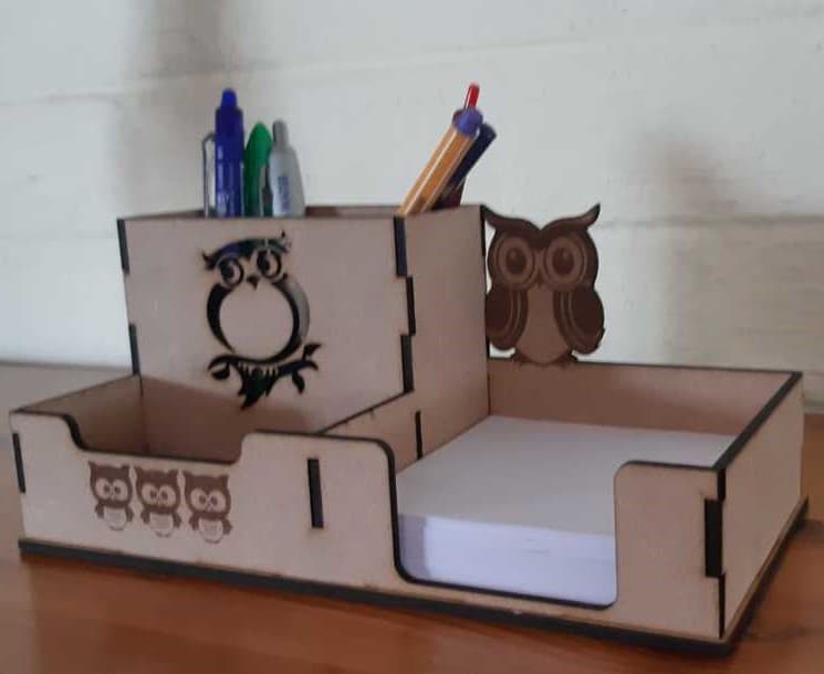 Owl Desk Organizer Laser Cut Vector File (SVG, DXF, CDR)