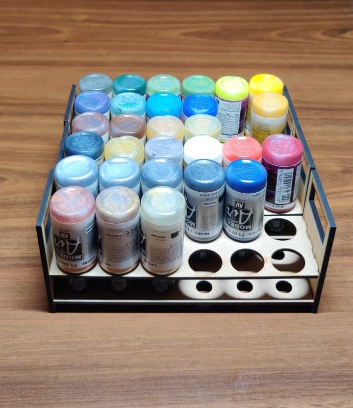 Paint Bottle Organizer Rack Laser Cut Vector SVG File