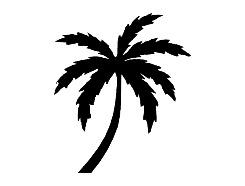 Palm Tree Silhouette Vector File for CNC Laser Cutting (DXF)