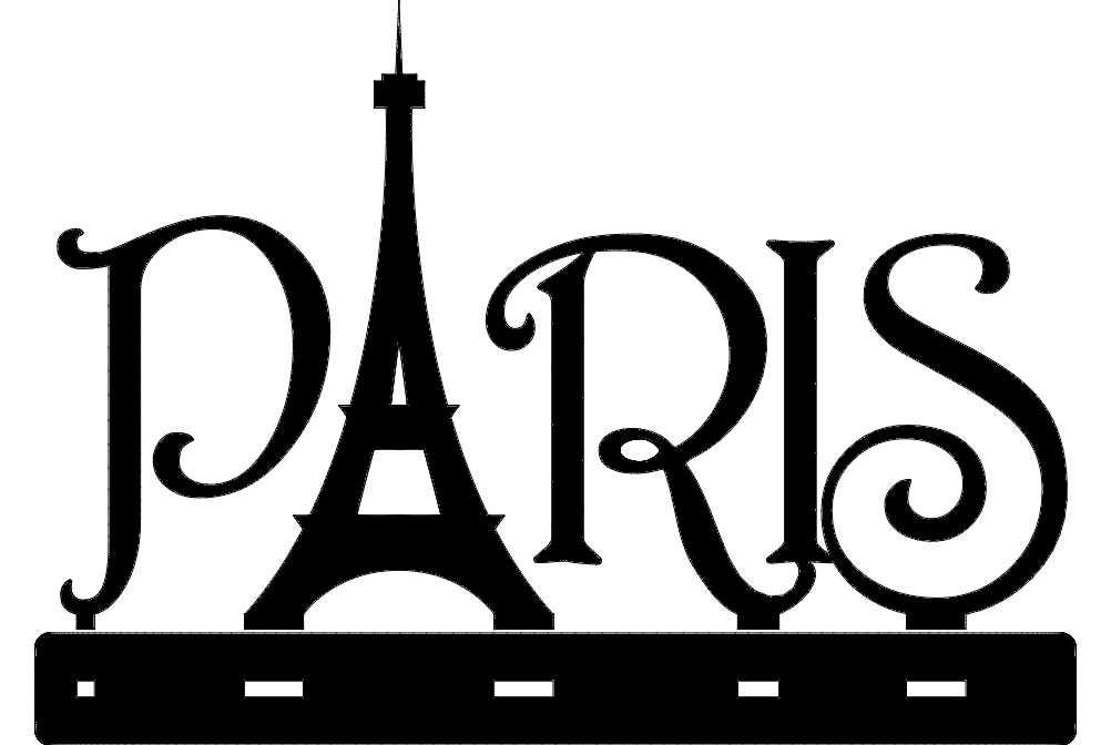 Paris Eiffel Tower Key Holder Sign DXF Vector File