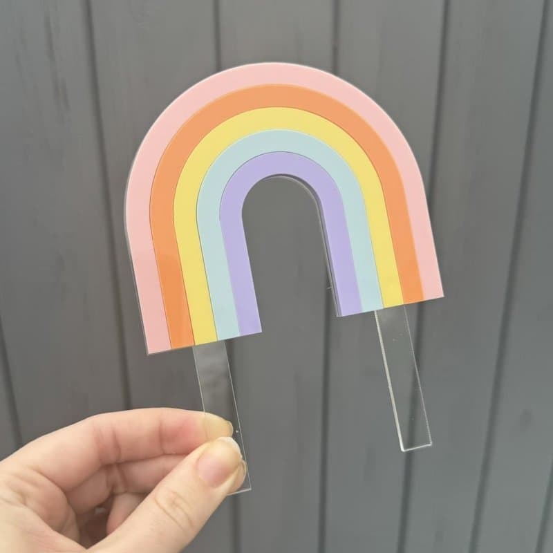Pastel Rainbow Cake Topper Vector File for Laser Cutting