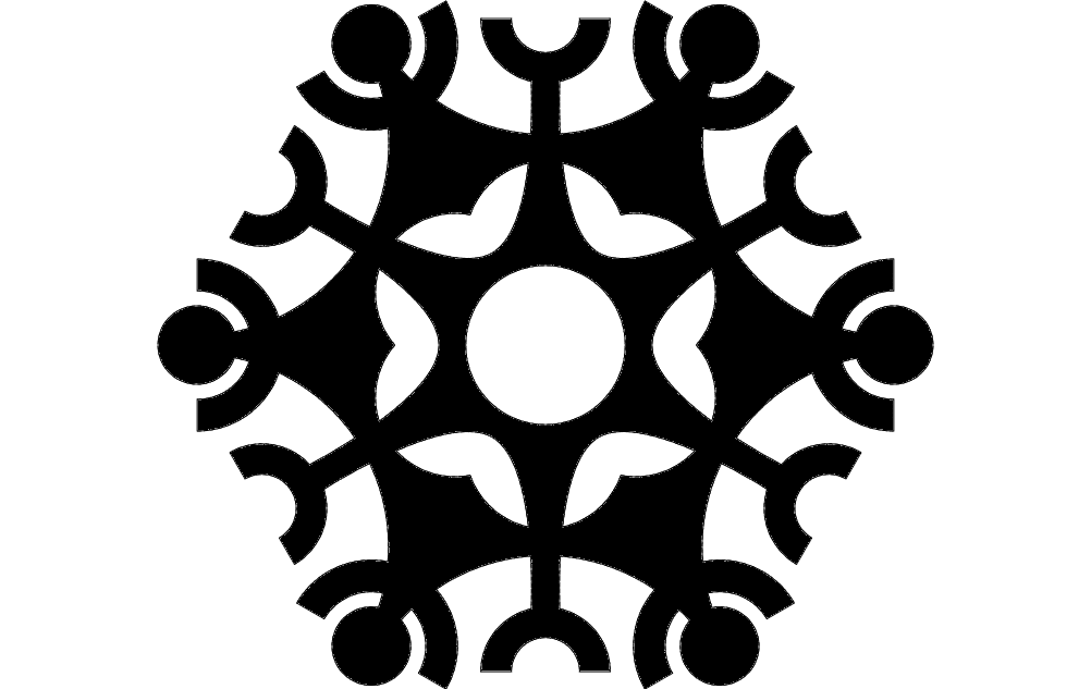 People Chain Mandala Laser Cut DXF File