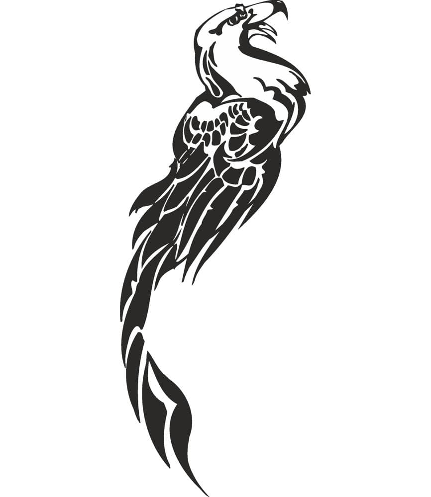 Phoenix Bird Tribal Vector Graphic for Laser Cutting