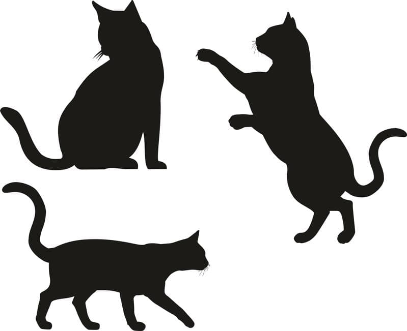 Playful Cat Silhouettes Vector Set for Laser Cutting