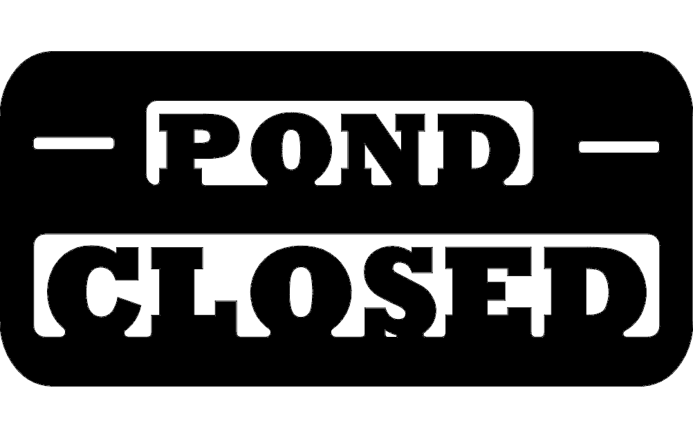 Pond Closed Warning Sign Vector File for CNC Laser Cutting