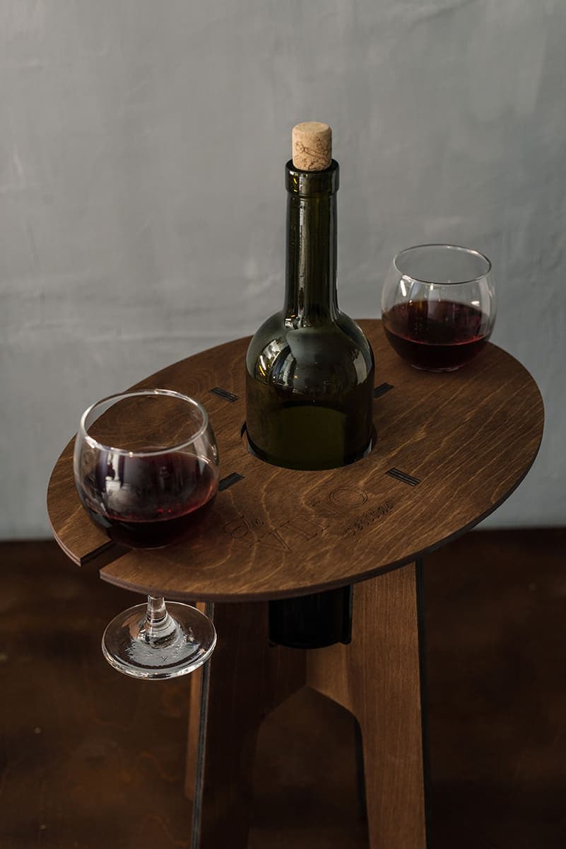 Portable Wine Table for Two Laser Cut Vector Design