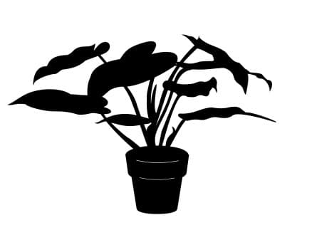 Potted House Plant Silhouette Vector File for Laser Cutting
